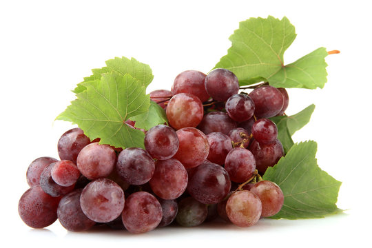 ripe sweet grapes isolated on white.