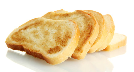White bread toast, isolated on white