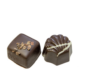 Dark Chocolate Square and Scallop Shaped