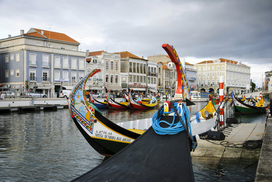 Aveiro with typical boats, Portugal