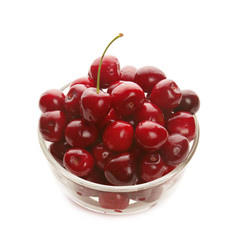 Sweet cherries in glass ware
