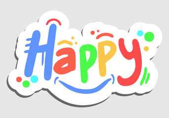 Color happy sticker