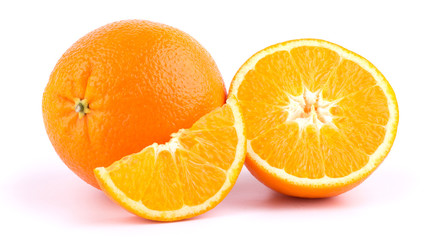 Ripe orange isolated on white background