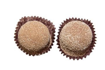 Two Cinnamon Sugar Coated Chocolate Isolated