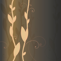 Golden weeds / Abstract floral background