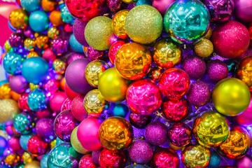 Fototapeta na wymiar Christmas Shiny Tree Balls