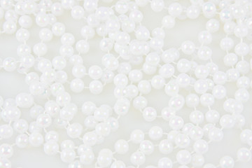 beads from white pearls, background