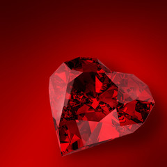 glowing diamond heart illustration