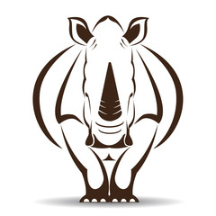 Vector image of an rhino on white background