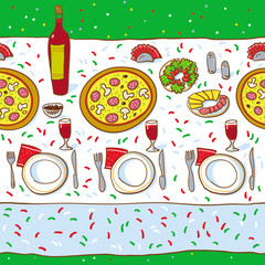 Table Llinen Pizza Pattern.