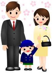 入園式　女の子　家族