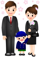 入園式　男の子　家族