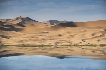 Papier peint photo autocollant rond Sécheresse Badan Jaran desert of China