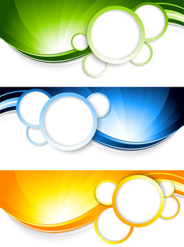 Set of banners with circles