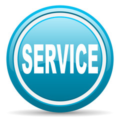 service blue glossy icon on white background