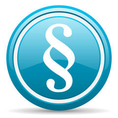 paragraph blue glossy icon on white background