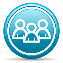 forum blue glossy icon on white background