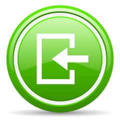 enter green glossy icon on white background