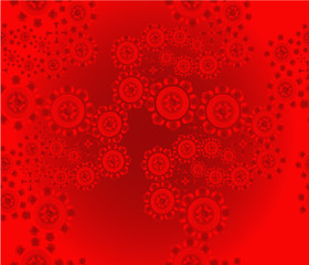 Patterned floral red background