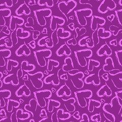 Pink hearts for Valentine - seamless pattern