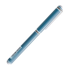 Realistic blue pen. Vector illustration. 
