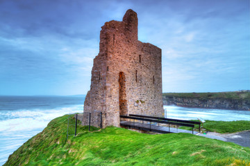 Ruins of Ballybunion castle on the coast , Ireland