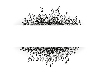 Naklejka premium Cartouche-Musique_Blanc