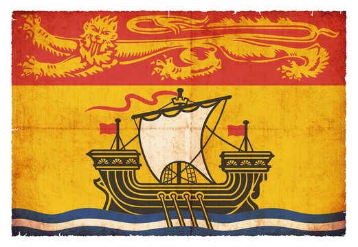 Grunge-Flagge New Brunswick (Kanadische Provinz)