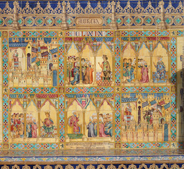 Murcia, retablo cerámico, escenas históricas