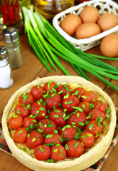 Fish pie and cherry tomatoes