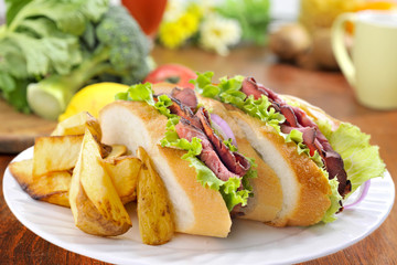 ローストビーフのサンドイッチ