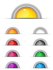 Set of 9 Colorful Glossy Buttons