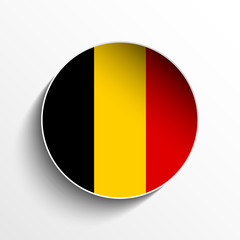 Belgium Flag Paper Circle Shadow Button