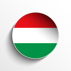 Hungary Flag Paper Circle Shadow Button