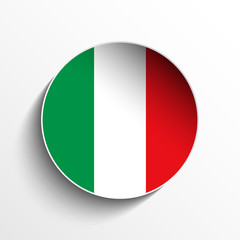 Italy Flag Paper Circle Shadow Button