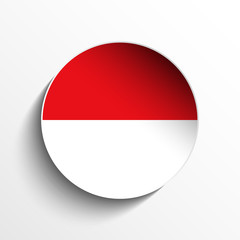 Monaco Flag Paper Circle Shadow Button