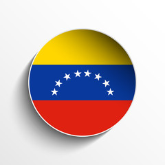 Venezuela Flag Paper Circle Shadow Button