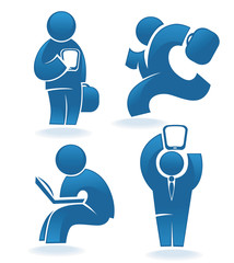 modern technology in business, people and computers