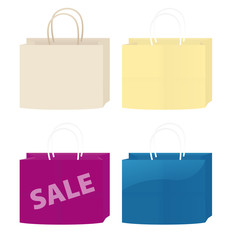 Vector colorful paper shopping bags