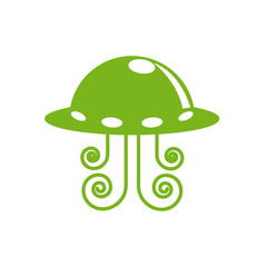 Vector logo Martian spaceship © puckillustrations