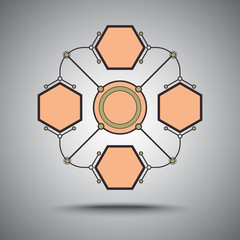 Four connected hexagonal cell
