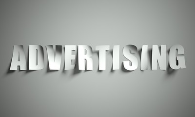 Advertising cut from paper on background