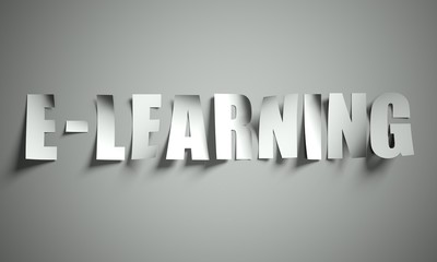 E learning cut from paper on background
