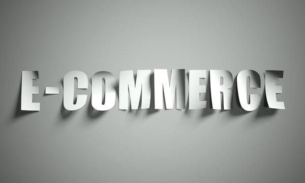 E commerce cut from paper on background