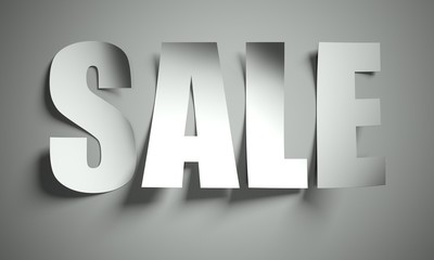 Sale cut from paper on background