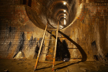 Underground old sewage treatment plant