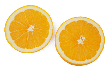 slices of orange isolated on white