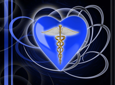 Gold Caduceus Medical Symbol