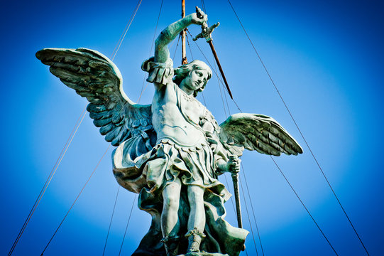 Archangel Michael a top of Castle of the Holy Angel, Rome, Italy