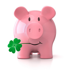 Glücksschwein mit Kleeblatt